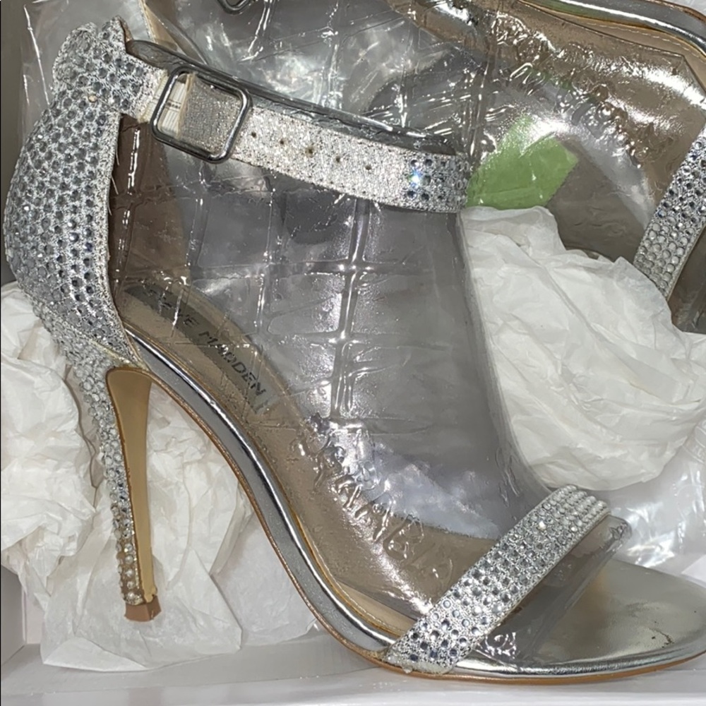 Silver diamond sandal heels - Steve Madden